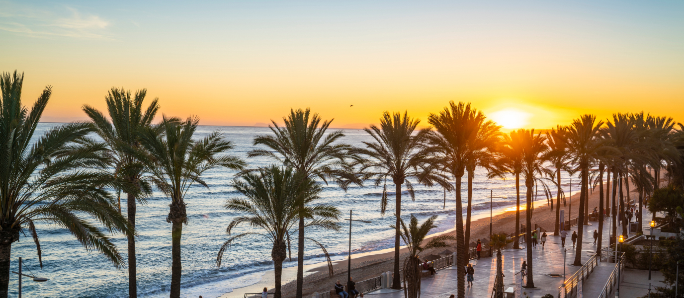 Costa del Sol coastline with the Mediterranean and Marbella beyond