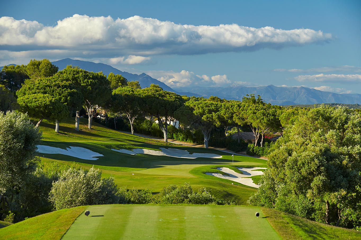 Sotogrande golf course hole 15 with mountain views